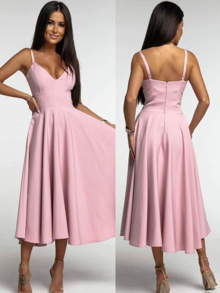 Marylin Różowa Sukienka Midi Z Koła