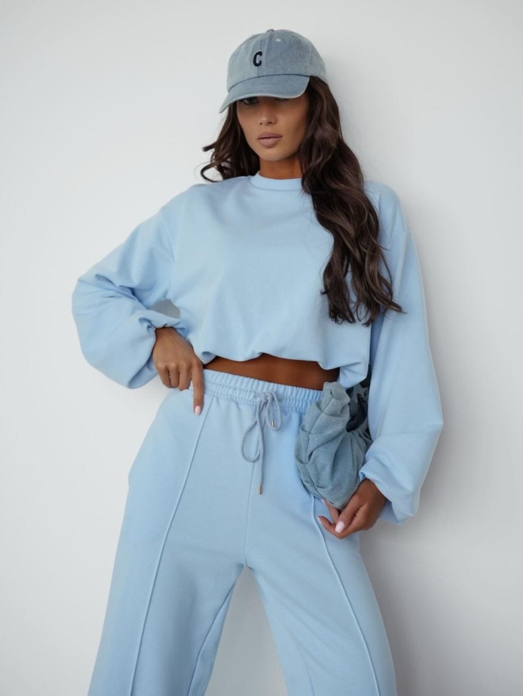 Lotus Bawełniany Komplet Dresowy W Kolorze Błękitnym