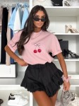 Mili bawełniany różowy t-shirt oversize polska produkcja
