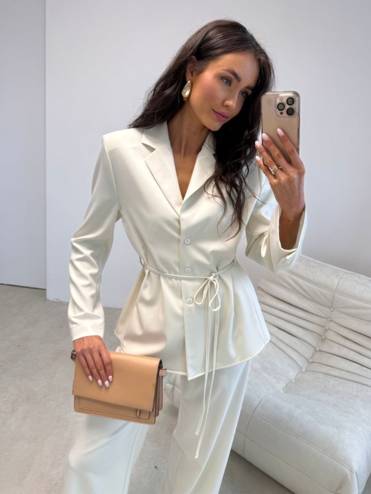  Lara Elegancki Komplet Ecru Polska Produkcja