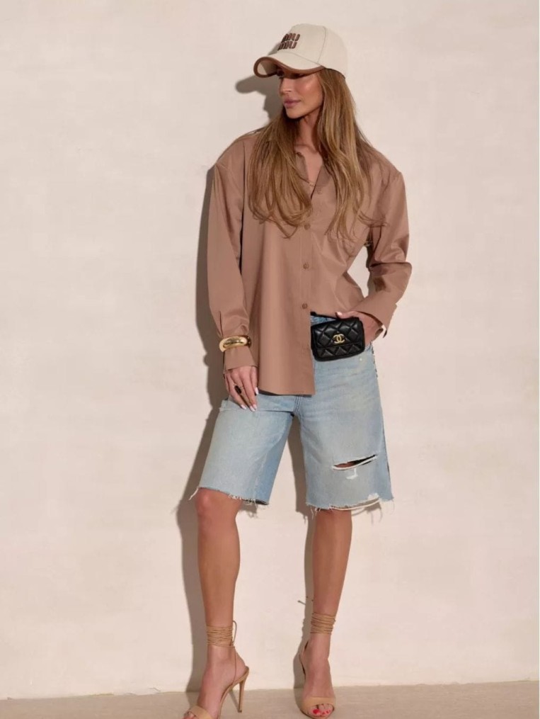  Calista Koszula Damska Z Długim Rękawem W Kolorze Beżowym