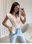 Livi2 wiskozowe zakładane body waniliowe z różą bez rękawa