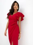 Lena2 do 48 sukienka czerwona maxi elegancka na wesele 
